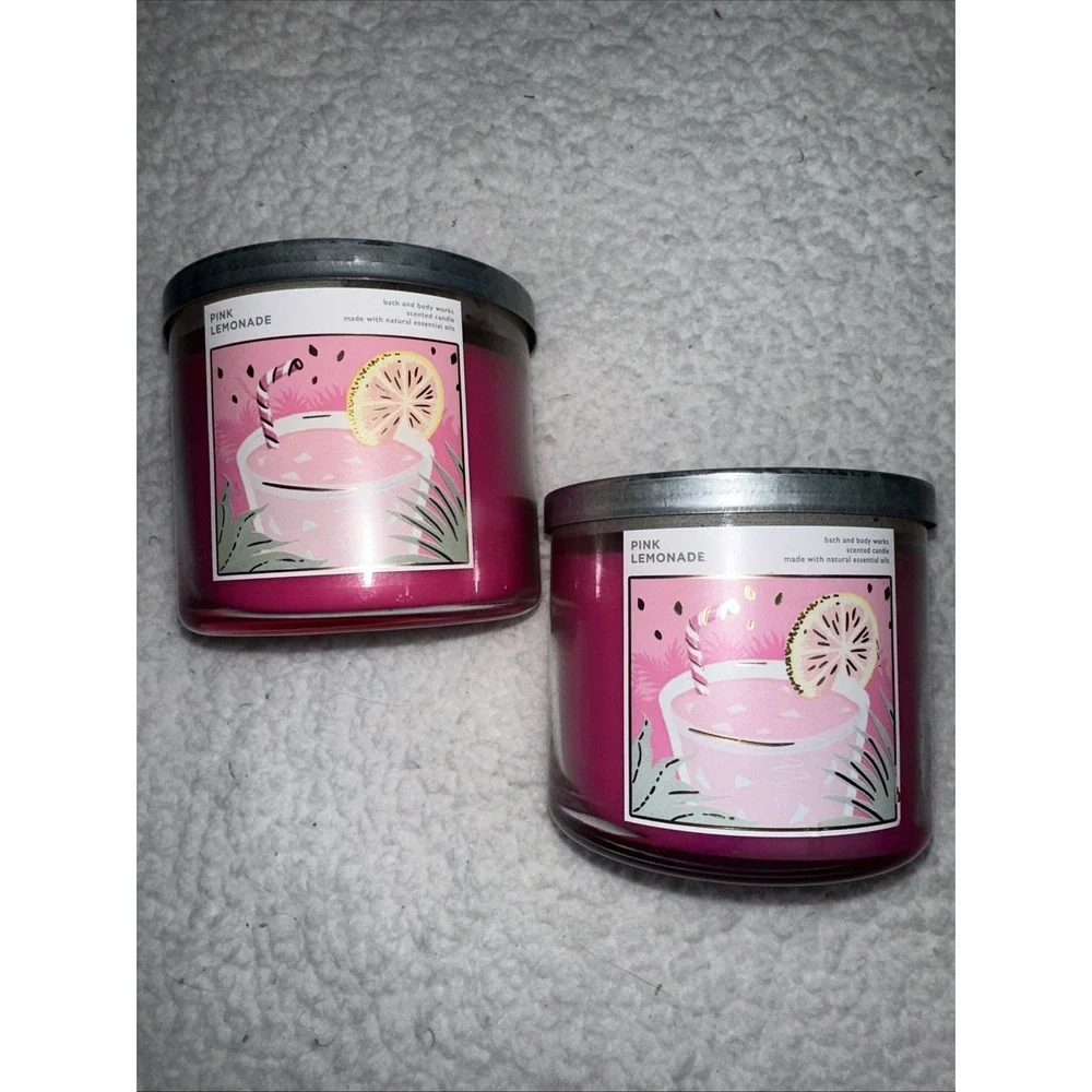 Bath & Body Works Pink Lemonade 3-Wick Scented Candle 14.5oz Essential Oils